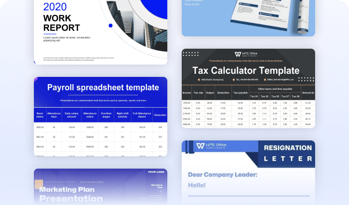 WPS Office's free Microsoft Word, Excel, PowerPoint and PDF templates